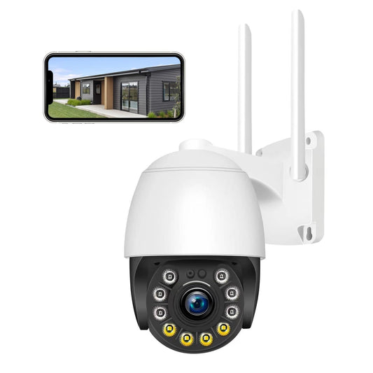 Security Camera Outdoor Wired with Night Vision Color, 360 WiFi Cameras for Home Security, Waterproof Video Surveillance Cameras, Motion Detection