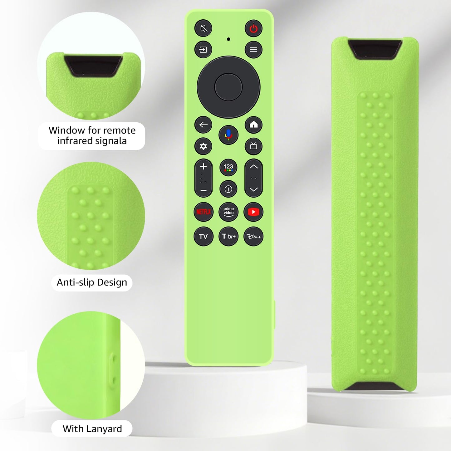 2PACK Climberer Cover for TCL RC923A FMB1 / RC813A FMB1 2025 QM6K QM7K TV Remote, Silicone Case Glow in Dark - Blue+Green