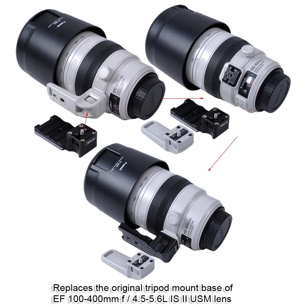 Tripod Socket Lens Collar Foot Tripod Mount Ring Base Replacement Stand Compatible with Canon EF 100-400mm f/4.5-5.6L is II USM, Bottom is Quick