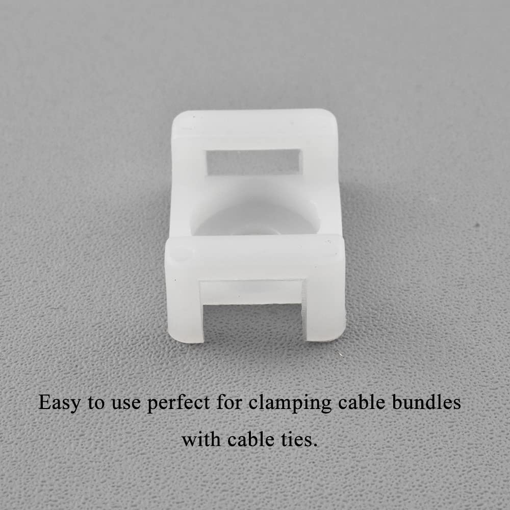 Acoeitl Zip Tie Base Saddle Type Zip Tie Anchors Cable Tie Base Saddle Type Mount Wire Holder with 5mm Screw Hole for Office Home Garden TV cables