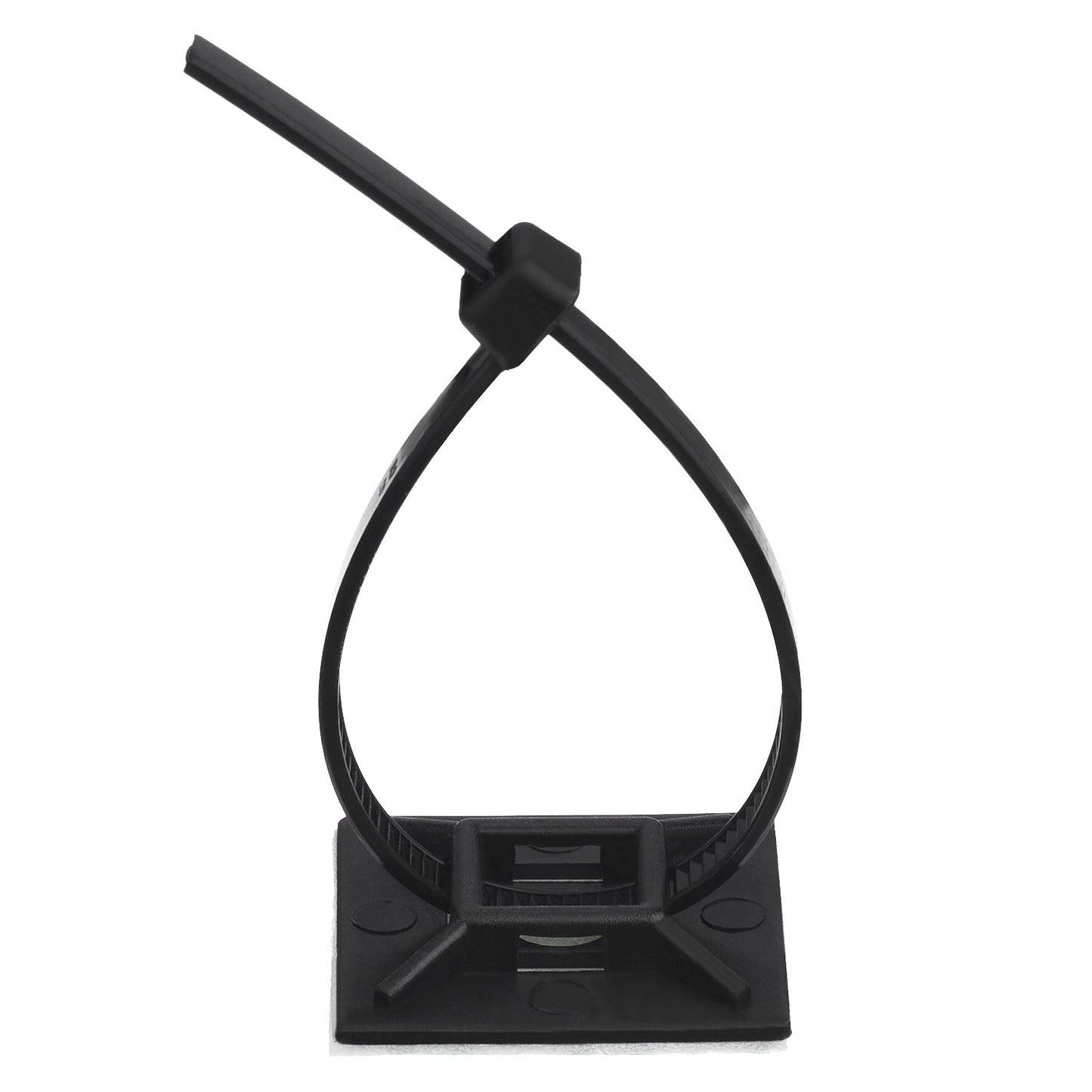 100 Pack Black Zip Tie Adhesive Mounts Self Adhesive Cable Base Holders with Black Multi-Purpose Cable Tie (Length 200 mm, Width 2.8 cm)