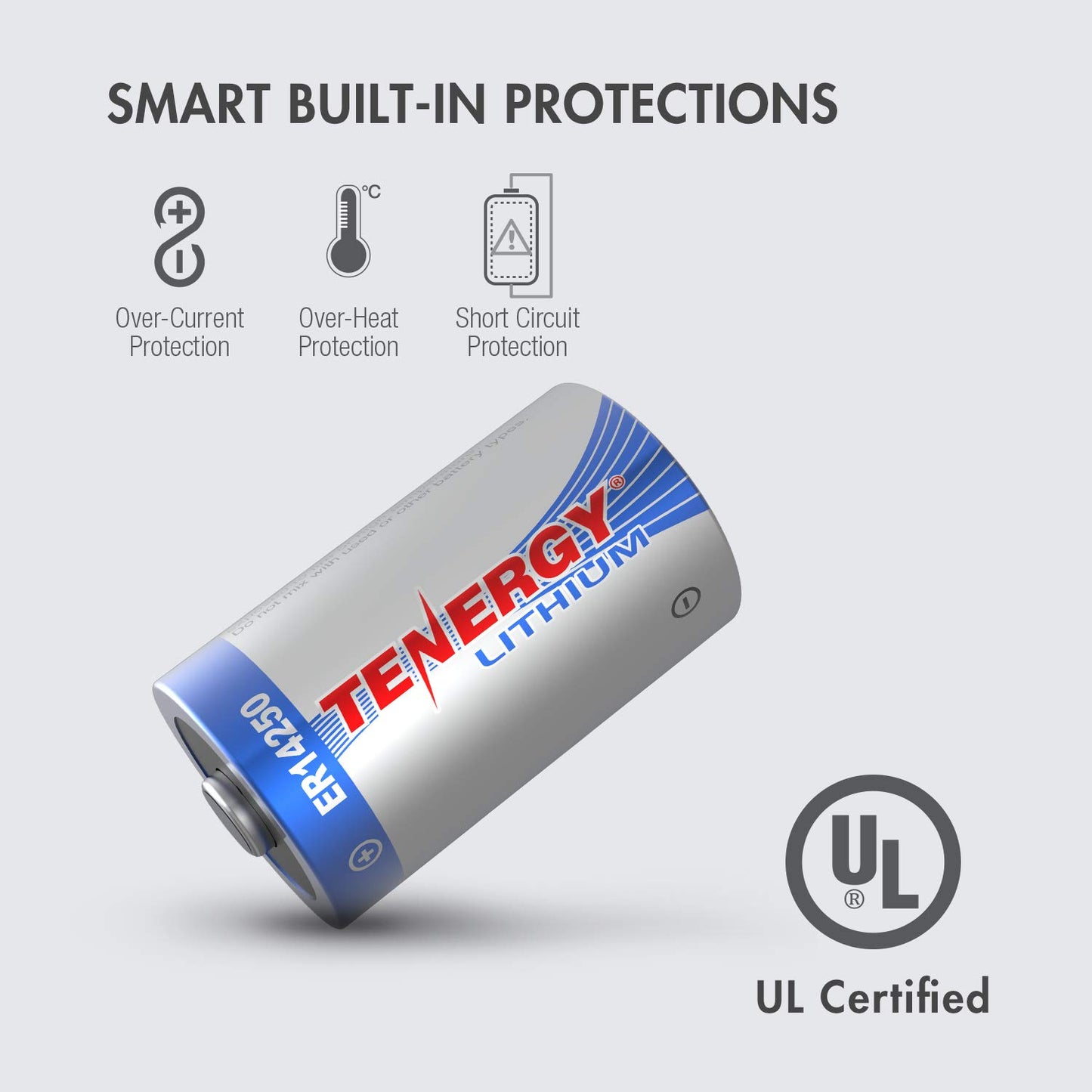 Tenergy 3.6V 1/2 AA Lithium Battery, 1200mAh ER14250 Non-Rechargeable Batteries for Window Sensors, Alarm Systems, Home Security Sensors, Utility…