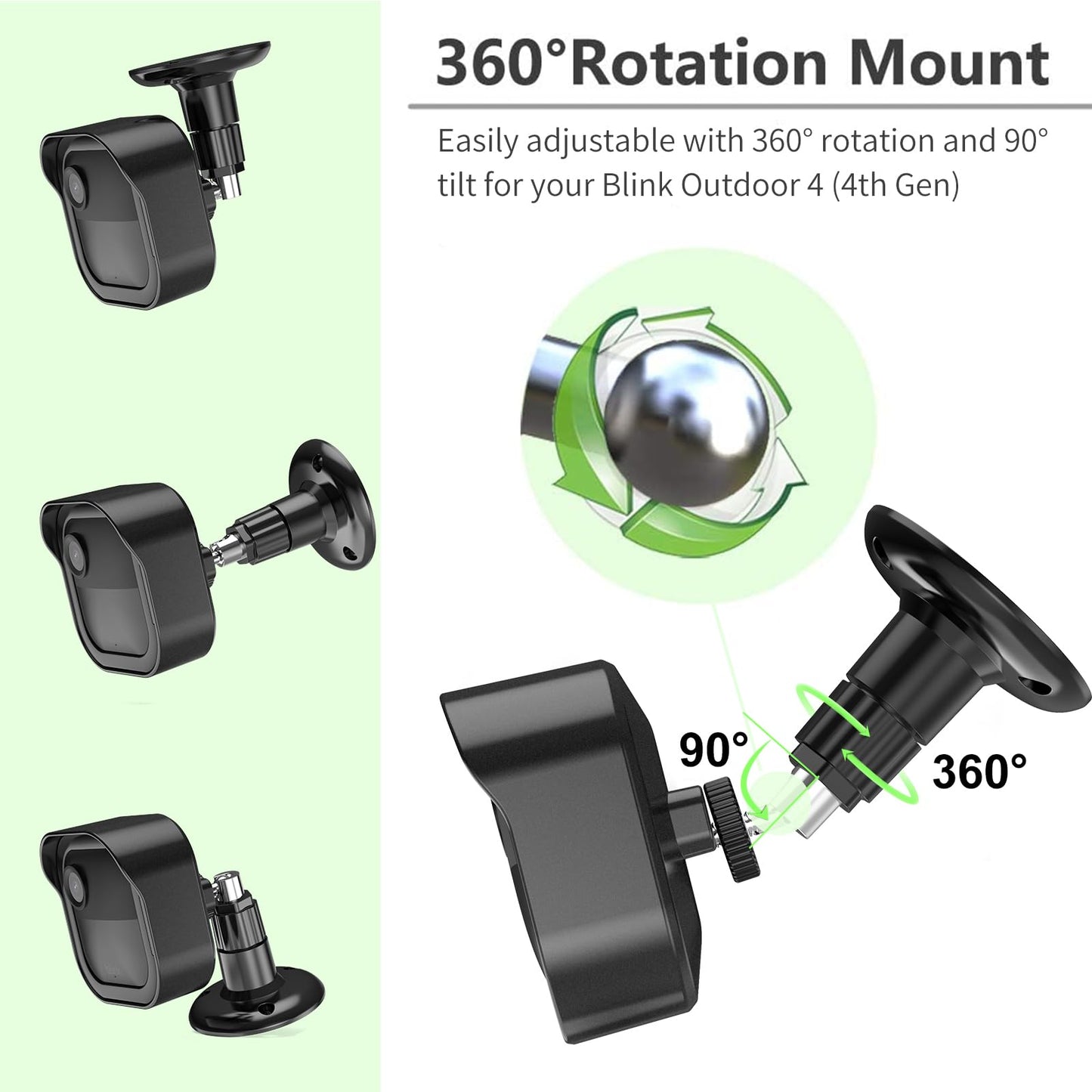 Camera Mount for Blink Outdoor 4 (4th Gen) and Blink Outdoor (3rd Gen), 5 Pack Weatherproof Protective Housing and 360 Degree Adjustable Mount