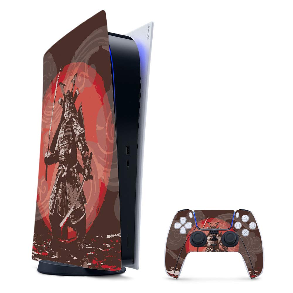 MightySkins Gaming Skin for PS5 / PlayStation 5 Digital Edition Bundle - Samurai Battle | Protective Viny wrap | Easy to Apply and Change Styles |