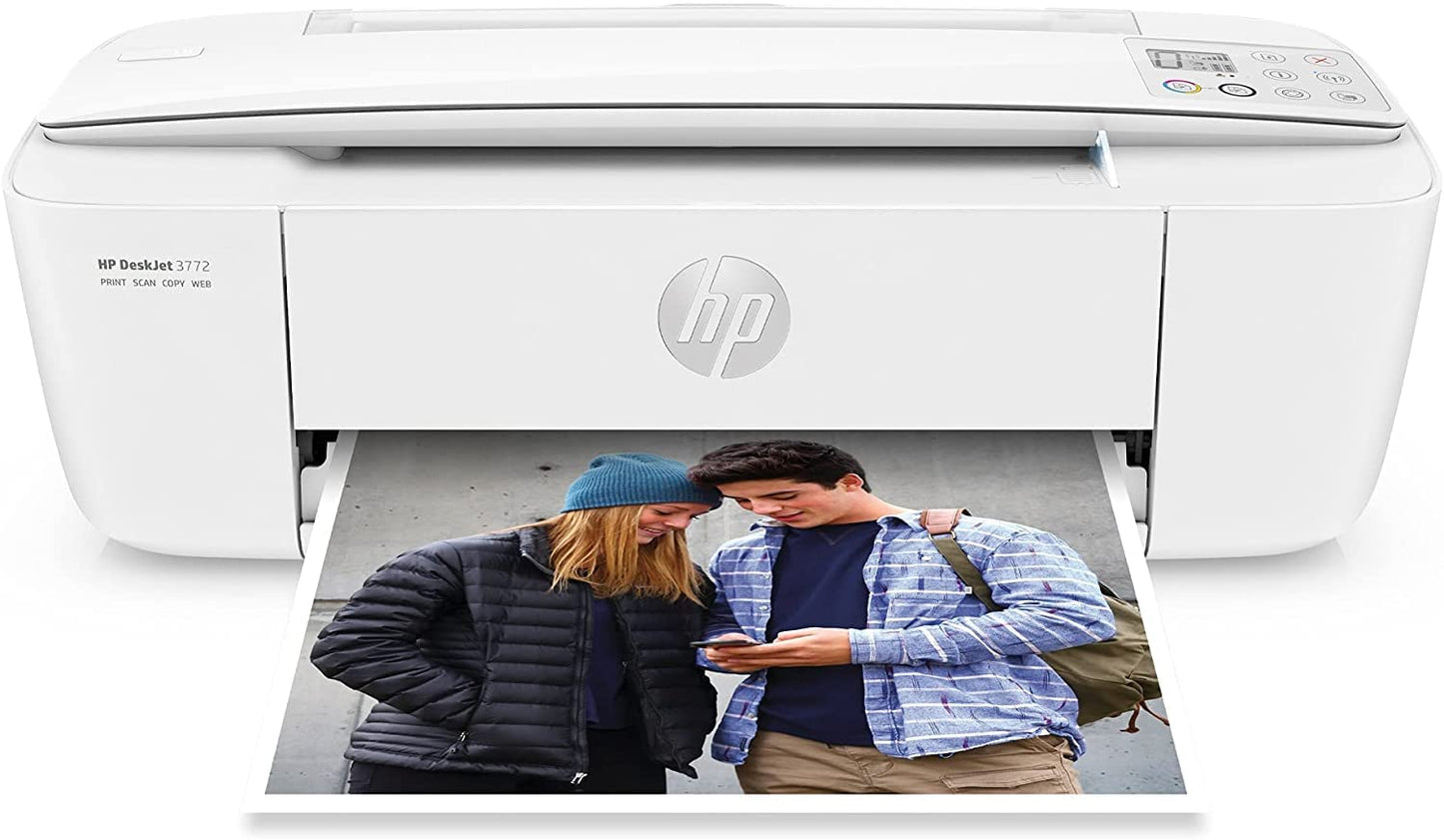 HP DeskJet 3772 All-in-One Wireless Color Inkjet Printer, Scan and Copy, Instant Ink Ready, W/Silmarils Printer Cable