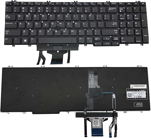 YIJIATech ® New Laptop with Built-in Keyboard and Screwdriver US Layout for DELL Precision 7530 7730 E7530 M7530 7540 7740 Black Without Frame,