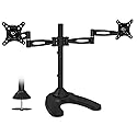 Mount-It! Dual Monitor Stand for Desk, Adjustable Monitor Stand for 2 Screens up to 27", 22 lbs Each, VESA 75x75 100x100, Full Motion Arms, Free