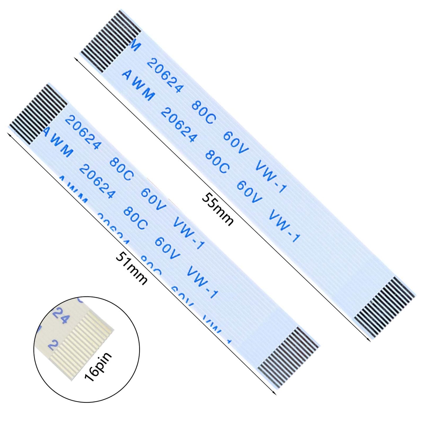 4 Pairs (8Pcs) Flex Ribbon Cables Compatible with Sony PS5 16 Pin Console Gamepad Touchpad L1 L2 R1 R2 Flex Cable Replacement for TV Video Games