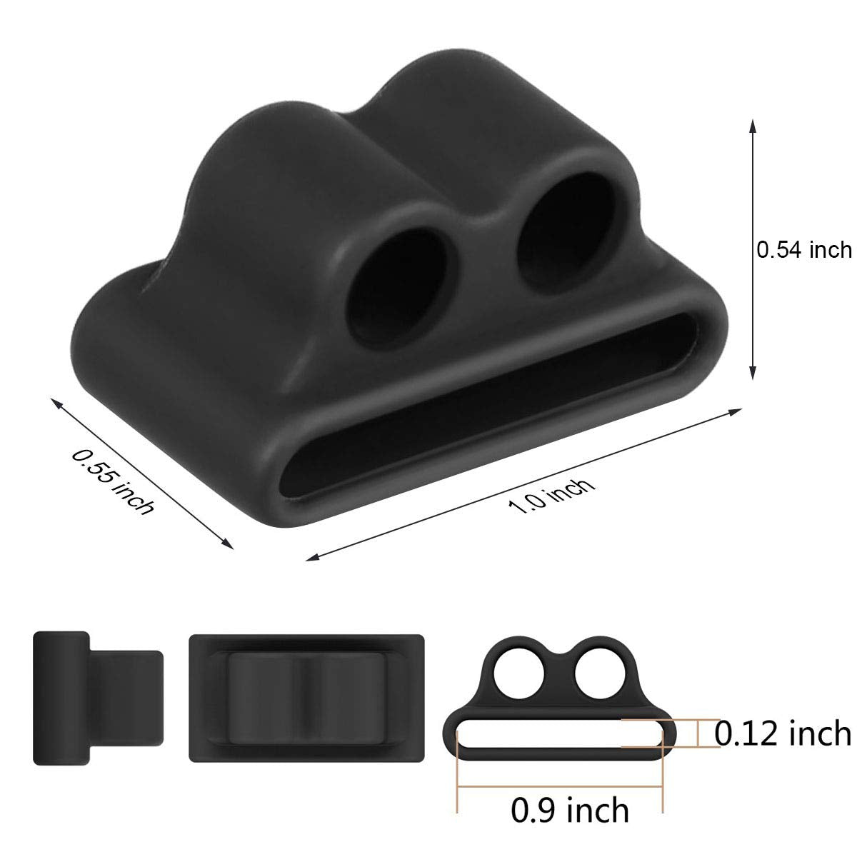 FINENIC Airpods Watch Band Holder, Shock Resistant Silicone Holder, Portable Anti-Lost Airpods Accessory, Compatible for Apple Airpods 1/2/3/4 (Black