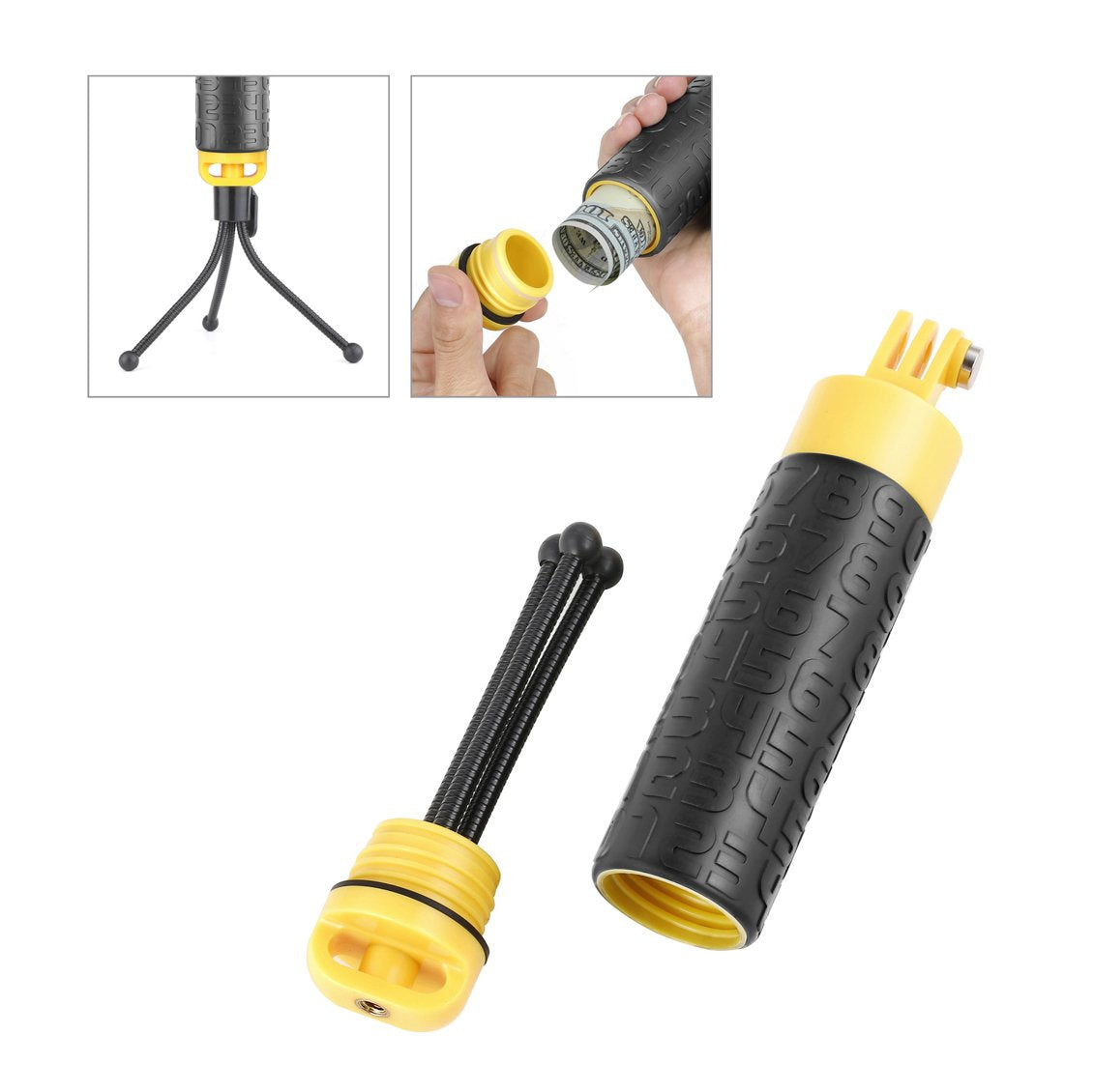 SOONSUN Waterproof Floating Hand Grip for GoPro Hero 13 12 11 10 9 8 7 6 5 4 3+ 2, Session, Fusion, Max, SJCAM, AKASO, DJI Osmo Action, Handler
