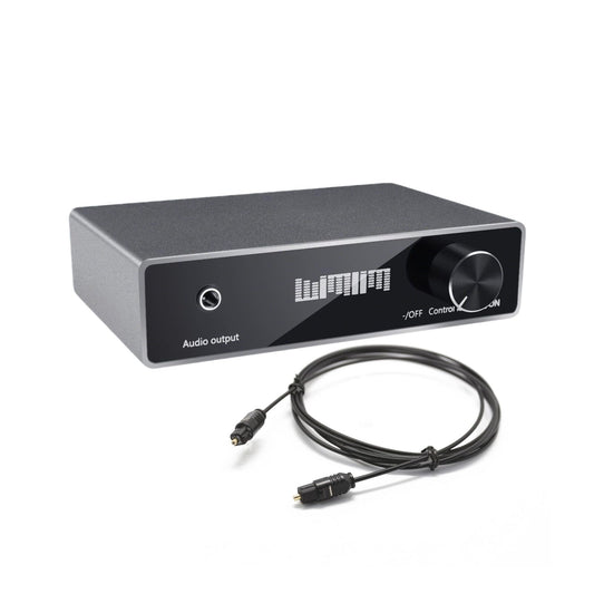 DAC Audio Converter with Volume Control - Optical/Coax to RCA/3.5mm Aux Adapter - Premium Silver Aluminum 192KHz 24bit Digital to Analog Audio Decoder