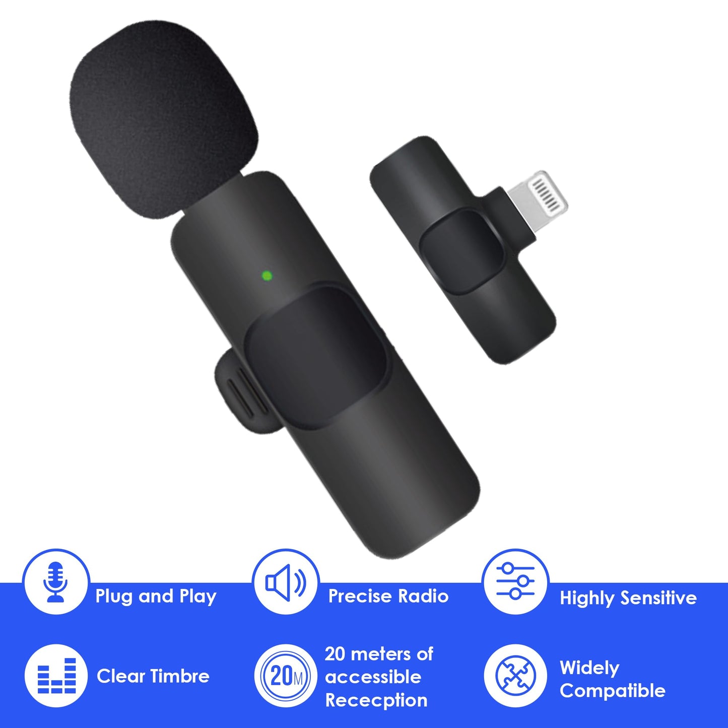 TARSIUN 2 Pack mini Updated Model Wireless Professional Lavalier Microphone for Android, iPhone, iPad, Laptop, Interview, Live Streams, Video