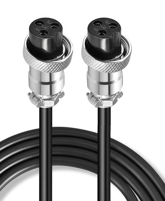 Triowei GX16 3 Pin Aviation Connector Cable, 9.84FT Double Female Extension Cord with Panel Mount, Circular Metal Plug Wire for Industrial Equipment