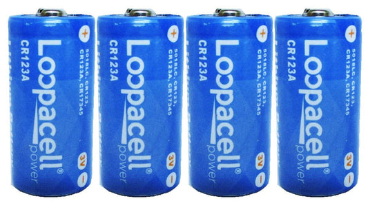 LOOPACELL Lithium CR123A 3V Batteries x 4 (Non Rechargeable Batteries)