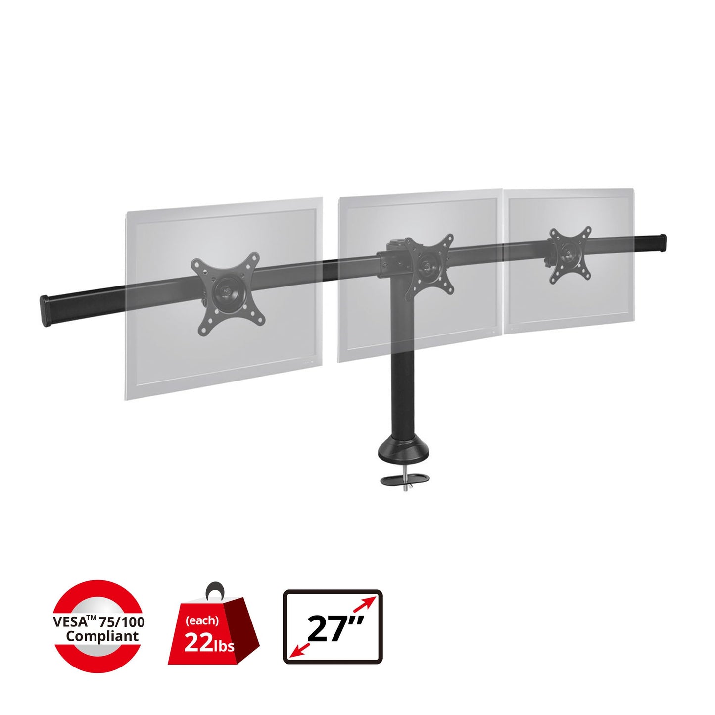 Siig CE-MT1812-S2 Triple MnitrDskStnd 13" to 27"
