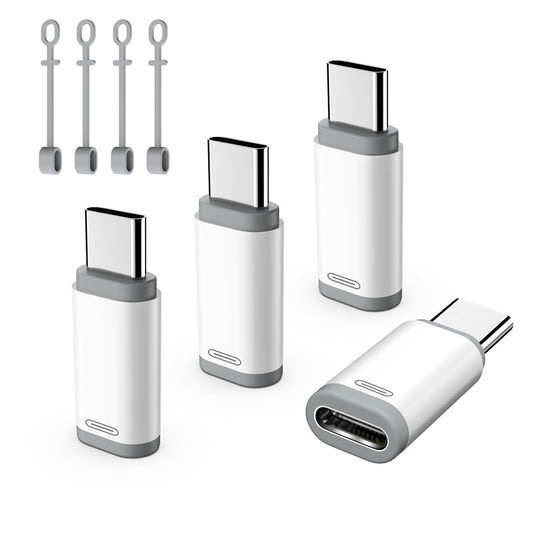 TiMOVO Lightning Female to USB C Male Adapter, 4 Pack USB C to Lightning Adapter Supports Charging & Data Sync with Anti-Lost Loop for iPhone 17/16…