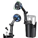Esoulk [2026 Upgraded] Qi2 25W Fast Wireless Car Charger with Cooling Fan, Cup Holder Phone Mount with Adjustable Long Arm, Magnetic Fast Charging