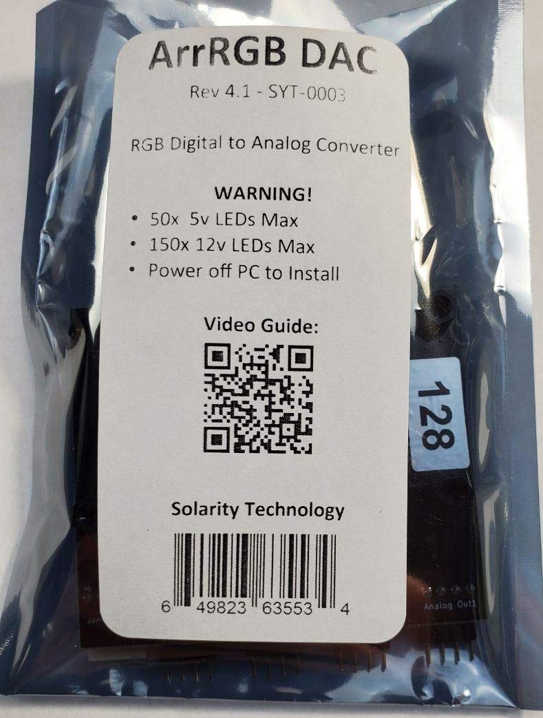 Solarity ArrRGB DAC Rev. 4.1 - Digital RGB to Analog RGB Converter (SYT-0003)
