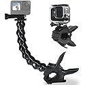 FiTSTILL Jaws Flex Clamp Mount with Adjustable Gooseneck 8-Section Compatible with Go Pro Hero 13,12,11,10,9,8,7,6,5,4,Session,3+