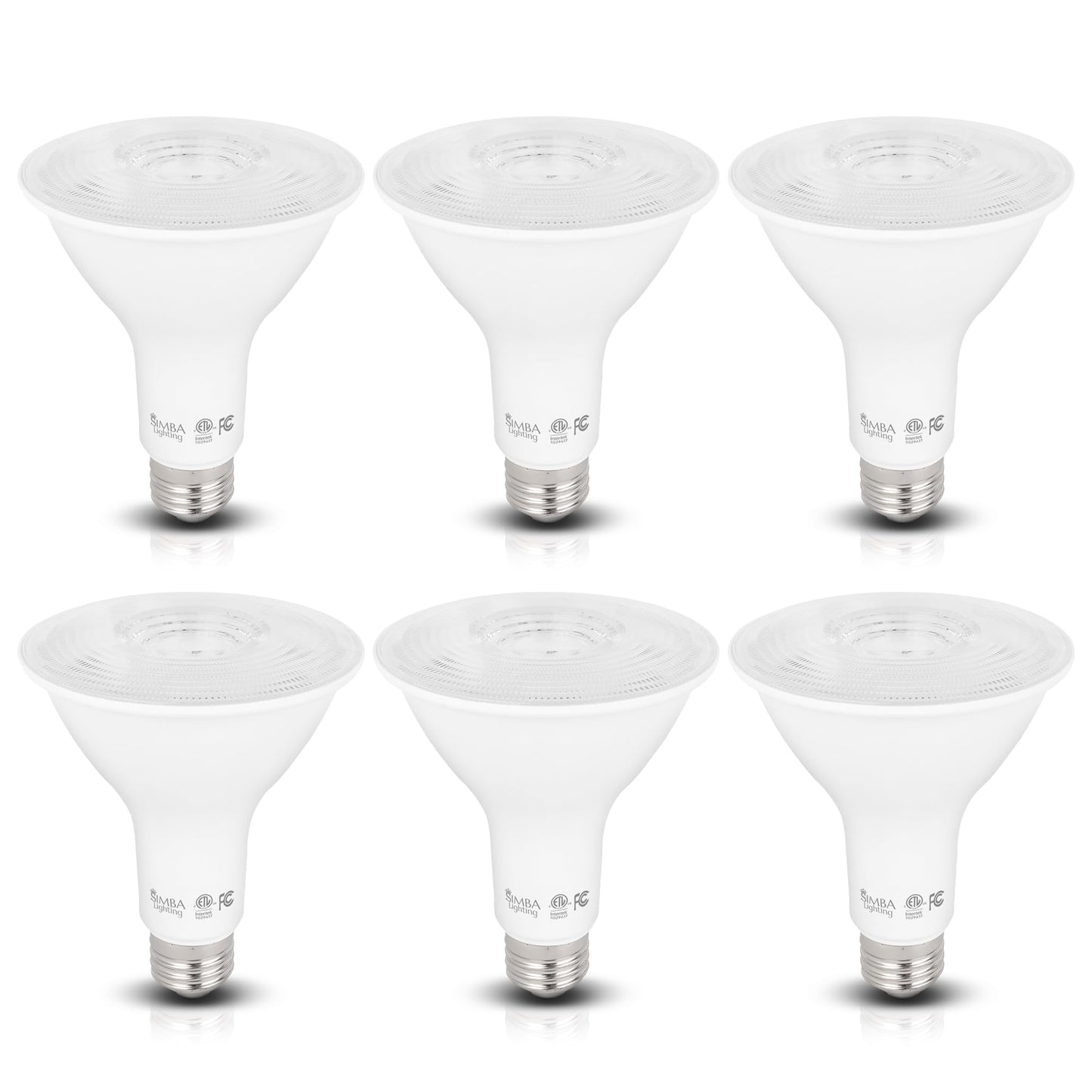 Simba Lighting LED PAR30 Long Neck 12W 120V ETL Listed E26, 3000K, 6 Pack