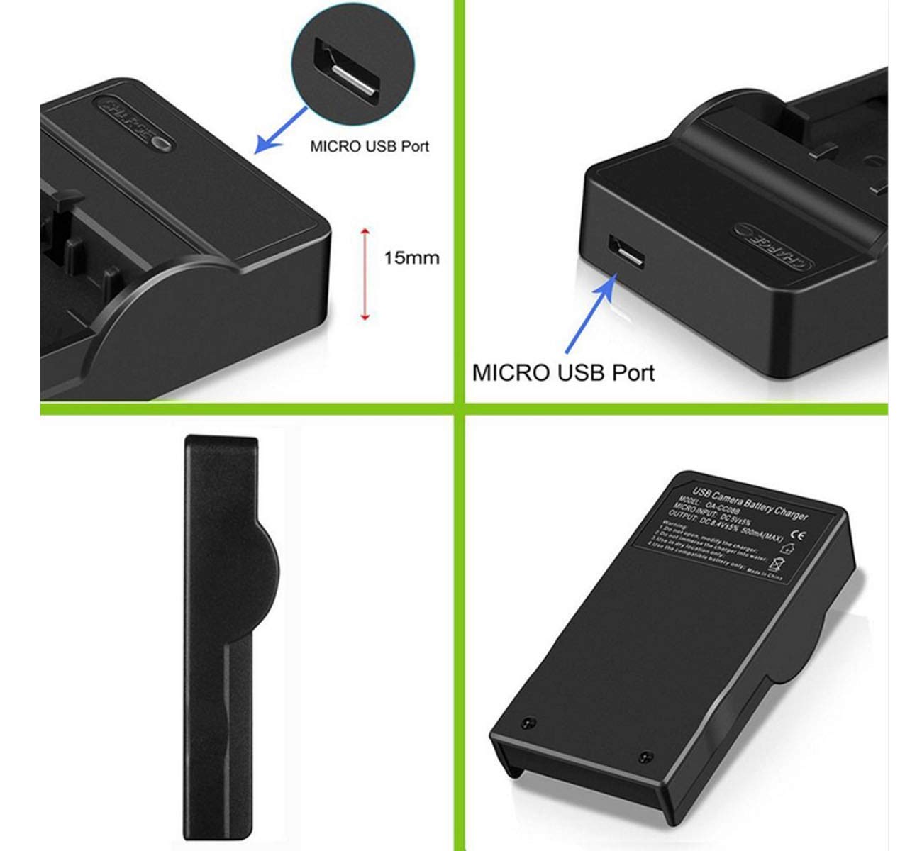 Battery Charger for Canon PowerShot ELPH 500 HS, D10, D20, D30, S90, S95, S120, SD770 is, SD980 is, SD1200 is, SD1300 is, SD3500 is, SD4000 is, SX170