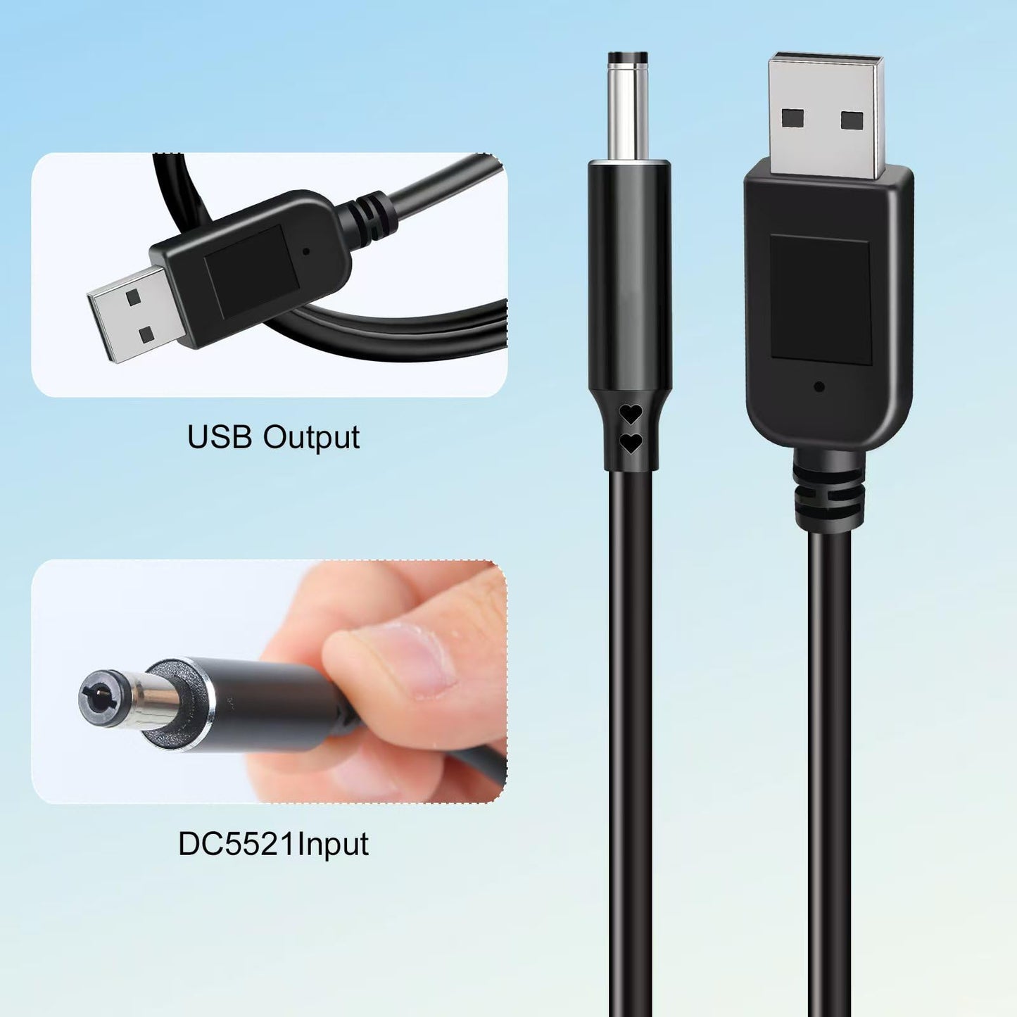Baby car Camera USB Plug Power Adapter, 5V to 12V Power Cord Adapter, only Used to Connect Cigarette lighters and car Chargers, Does not Support