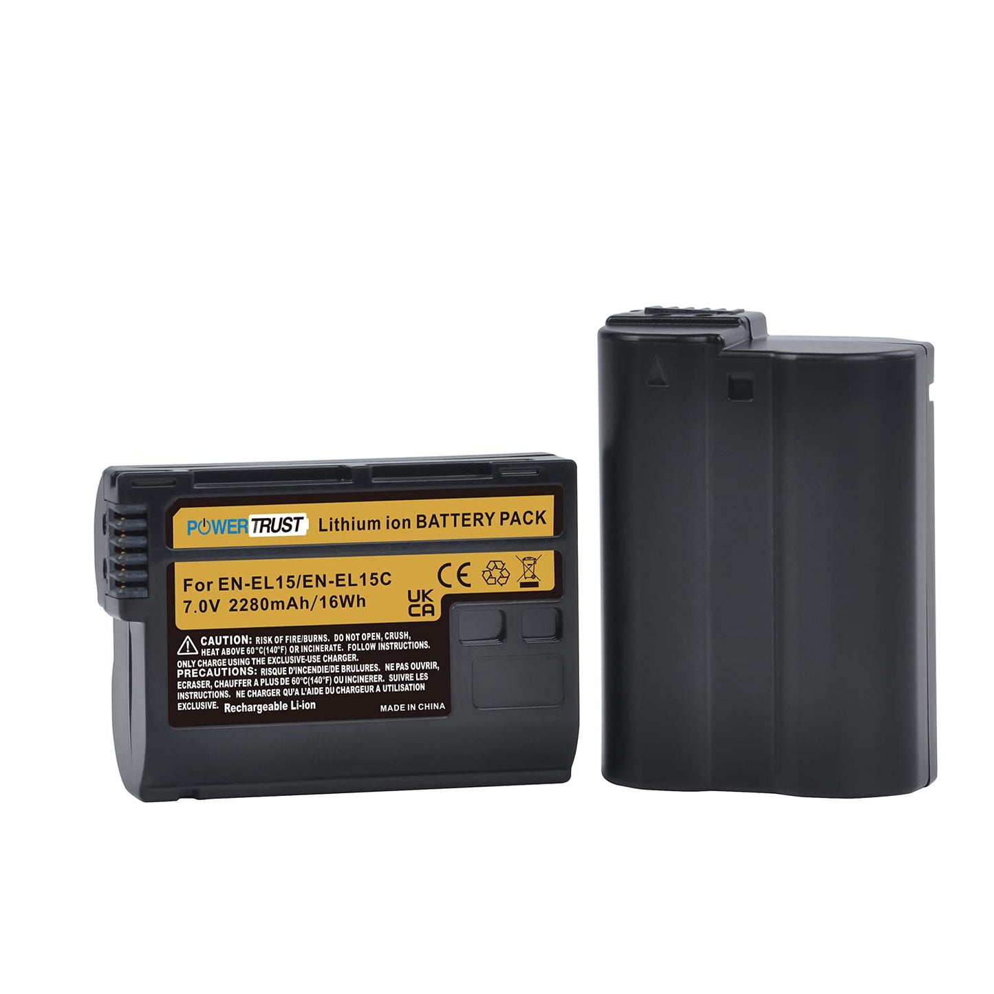 PowerTrust EN-EL15C EN-EL15 Battery and Charger Compatible with Nikon D7500, D7200, D7100, D7000, D850, D750, D500