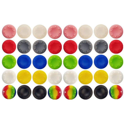 40 Pcs Colorful Silicone Accessories Replacement Part Thumb Grip Cap Cover, Analog Controller Thumb Stick Grips Cap Cover for PS2, PS3, PS4, Xbox 360