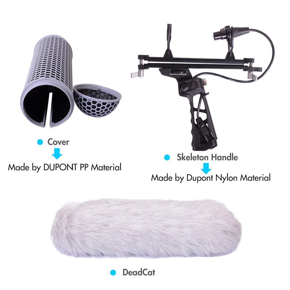 Micolive Microphone Windshield Blimp Windscreen Style Protect Cage and Shock Mount Suspension System Compatible with Rode NTG1 NTG2 NTG3 NTG4+ AT875R