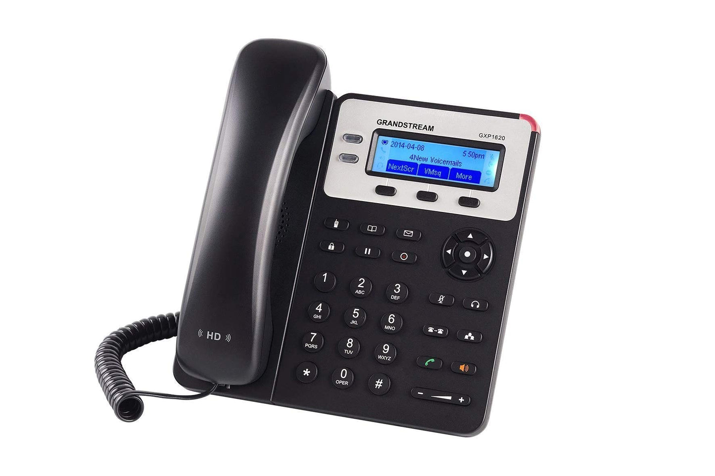 Grandstream GXP1625 IP Phone, 2 Lines, 2 SIP Accounts, 2.9-Inch LCD Display, Dual-Port 10/100 Ethernet with Integrated PoE, Corded, Black