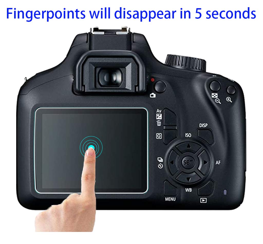 HUIPUXIANG Screen Protector for Canon EOS Rebel T7 T6 T5(2000d 1300d 1200d) DSLR Camera(for accessories), [3 Pack] 0.3mm 9H Hardness Tempered Glass