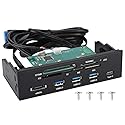 Internal Card Reader 5.25inches High Speed Front USB 3.0 Interface Multifunction Internal Card Reader Dashboard PC Front Panel,Equipped with eSATA