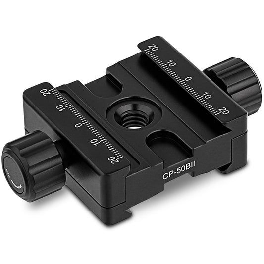 Haoge CP-50BII 50mm Subtend Double Dual Quick Release Clamp for Arca Swiss RRS Benro Rail Plate Nodal Slide