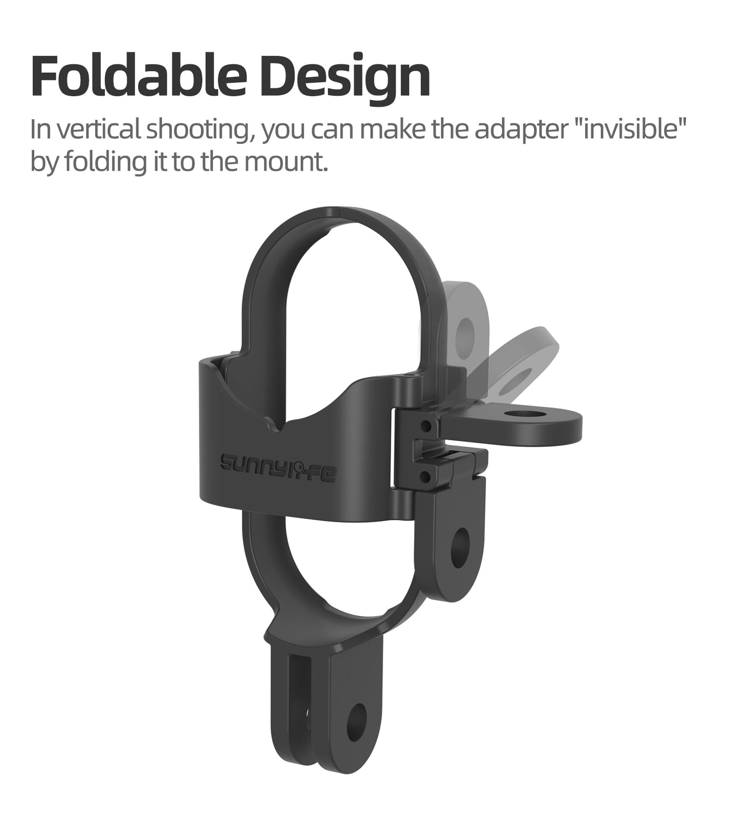 LIBOQIAO Foldable Mount Adapter for Insta360 GO 3S/GO 3 - Vertical-Horizontal Camera Stand - Compatible with Original Quick Reader - Black