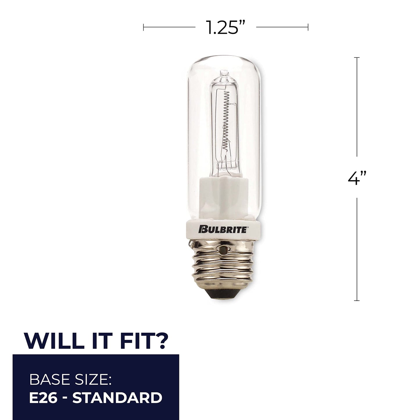 Bulbrite Halogen T10 Q250CL/EDT 120-Volt Halogen JDD Type Tubular Medium E26 Bulb, 250-Watt,Clear
