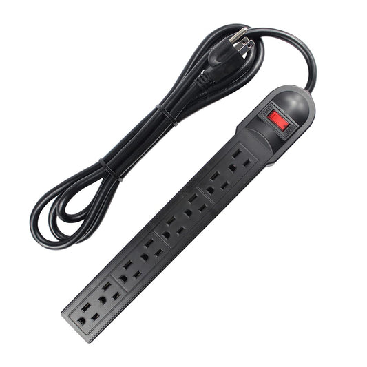 J.VOLT 8 Port Power Strip Surge Protector, 6 Feet Cord with Lit Switch, for Home Office School Shop Garage, Wall Mountable,750J 15A 125V 1875W, 14AWG