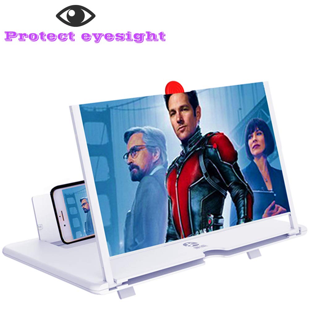 12" Screen Magnifier Amplifier, New Generation Mmobile Phone Holder 3D HD Mobile Movie Amplifier, Projector Screen Support X / 8/7 / 7 Plus / 6 / 6s