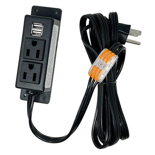 Stealth Multi Outlet Kit for Charging Electrical Accessories and Adding Power Inside Gun Safes and Home Safes with USB slots and 6 foot Power Cable