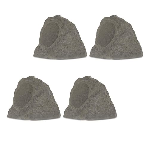 B63GR Fully Wireless 400 Watt Rechargeable Battery 6.5" Bluetooth Rock 4 Speaker Set Slate Grey