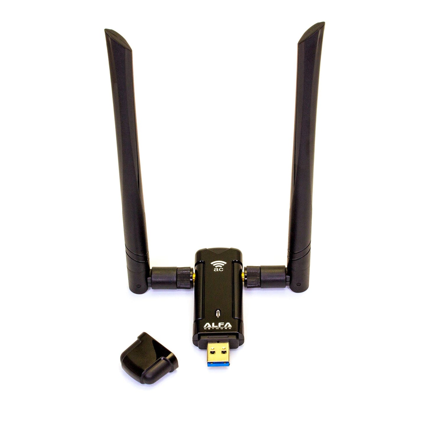 Alfa Long-Range Dual-Band AC1200 Wireless USB 3.0 Wi-Fi Adapter w/2x 5dBi External Antennas - 2.4GHz 300Mbps / 5Ghz 867Mbps - 802.11ac & A, B, G, N