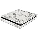 MightySkins Skin Compatible with Sony PS4 Slim Console - White Marble | Protective, Durable, and Unique Vinyl Decal wrap Cover | Easy to Apply