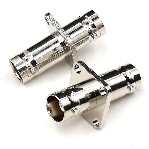 ANHAN BNC Female Adapter, Panel Mount 4 Hole Connector RF Coaxial Adapter 2Packs