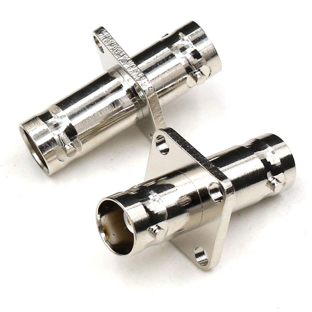 ANHAN BNC Female Adapter, Panel Mount 4 Hole Connector RF Coaxial Adapter 2Packs