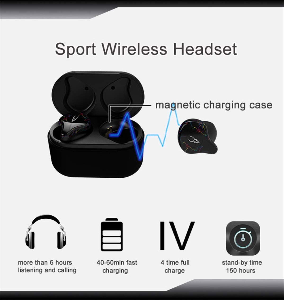 Sabbat X12 PRO 3D Clear Sound True Wireless Earbuds Blutooth 5.0 TWS Stereo Earphones A week's Endurance with Built-in Mic and Charging Case…