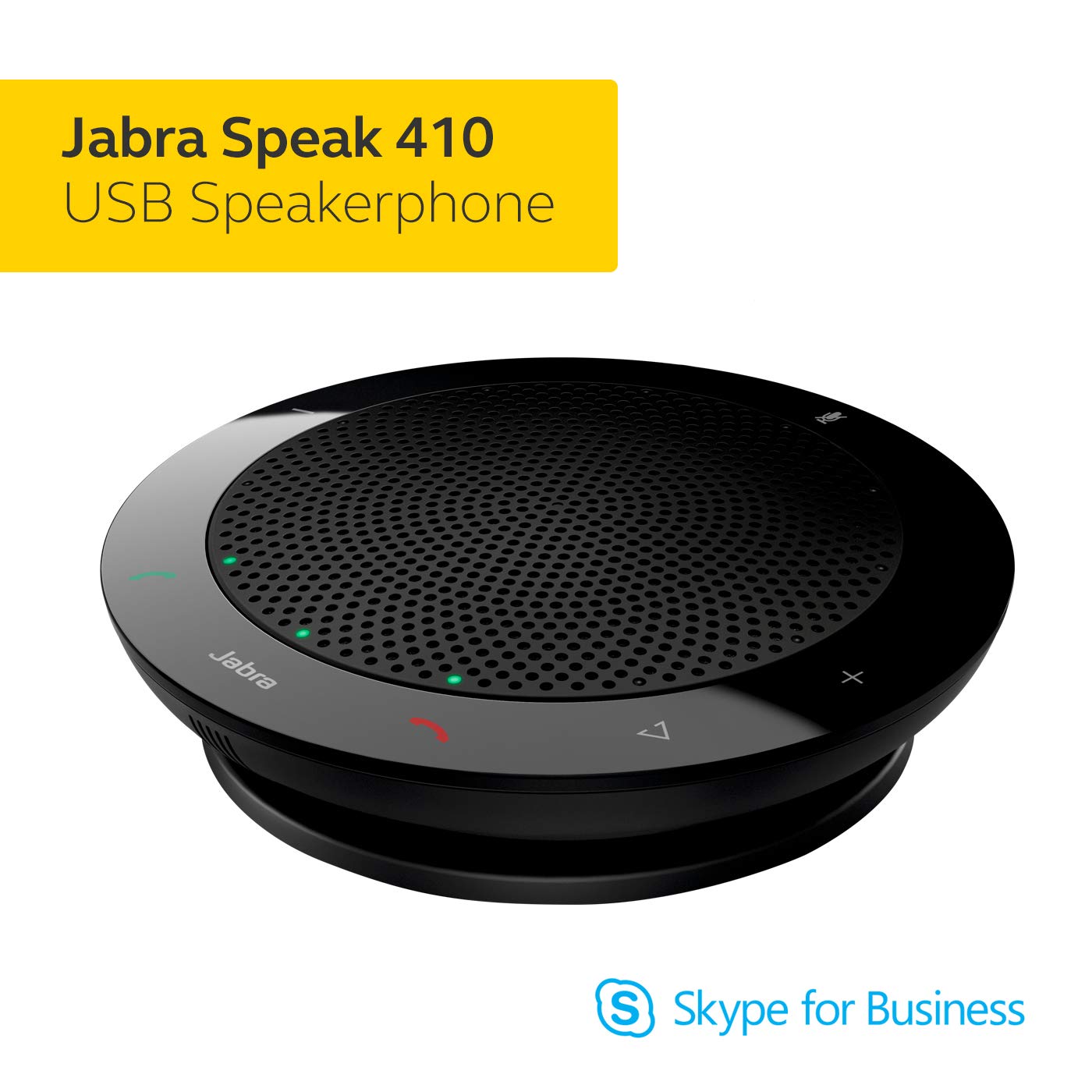 Jabra Speak 410 Corded Speakerphone for Softphones, MS-Optimized - Easy Setup, Portable USB Speaker for Holding Meetings Anywhere with Outstanding
