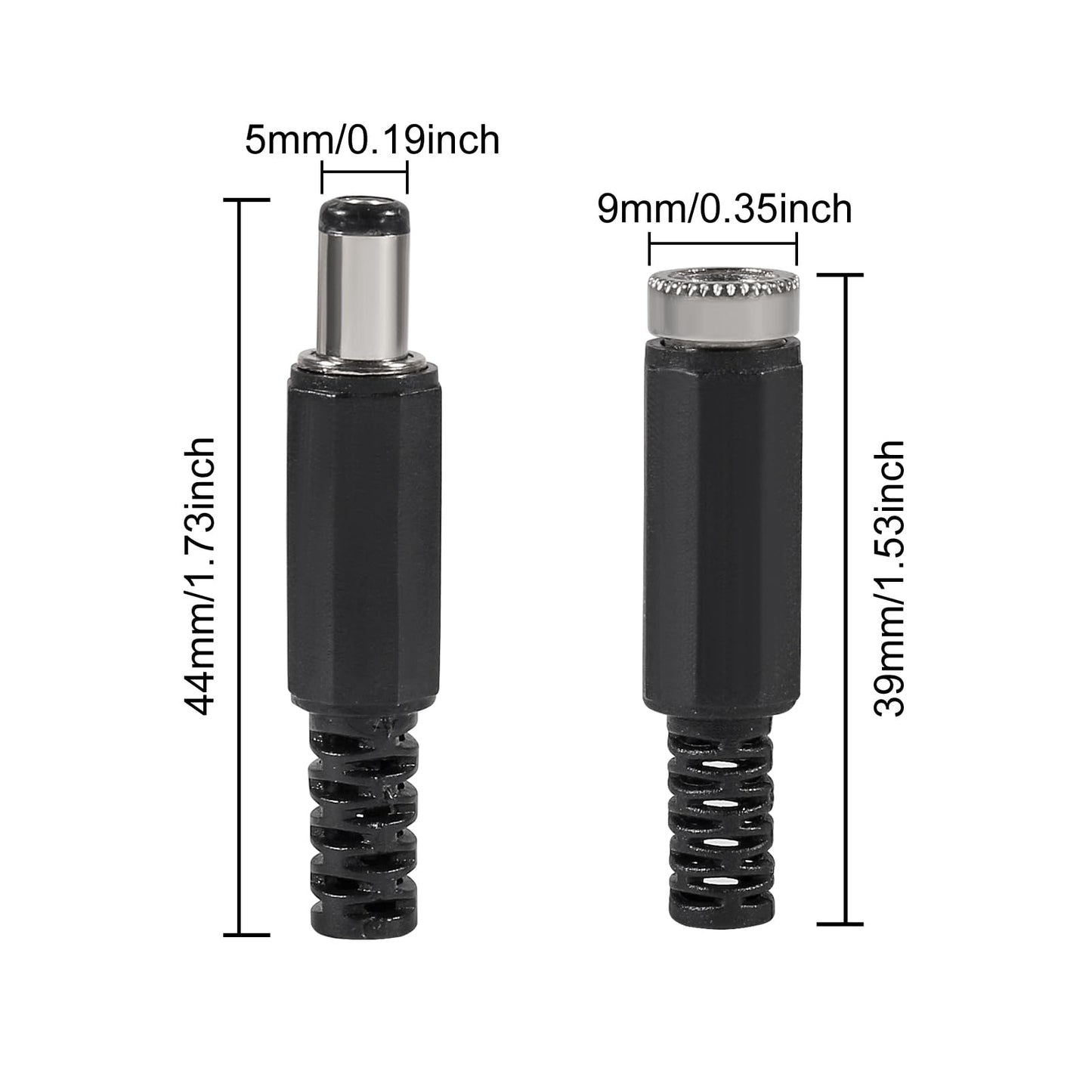 30PCS DC Socket 5.5mmx2.1mm Female DC Male Female Connectors Jack Socket Power Adapter Connector(15 Pairs)