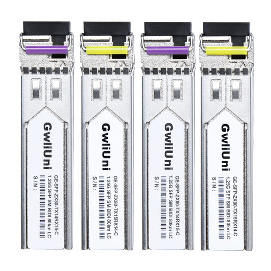 2 Pairs 80km SFP 1.25G BIDI Single Mode Fiber Module Network Transceiver, LC Interface for Cisco, Netgear, MikroTik, Ubiquity, DLink etc,