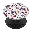 iCreate Peace Love America PopSockets Stand for Smartphones & Tablets PopSockets PopGrip: Swappable Grip for Phones & Tablets PopSockets Adhesive