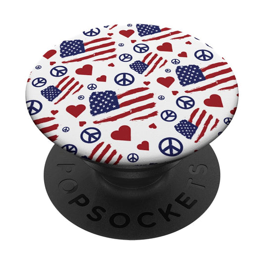 iCreate Peace Love America PopSockets Stand for Smartphones & Tablets PopSockets PopGrip: Swappable Grip for Phones & Tablets PopSockets Adhesive
