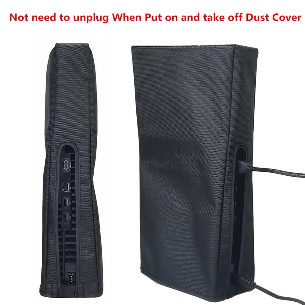 for PS5 Pro Dust Cover, Vertical Mode Dustproof Shell Protective Sleeve for PS5 Pro Disc & Digital Console, Oxford Cloth Anti-Scratch Waterproof Easy